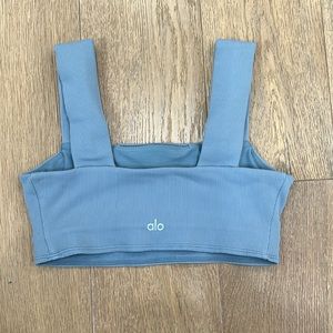Alo light blue bra top